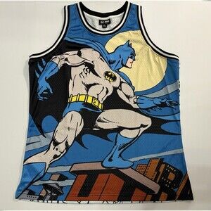 NWT Lids DC Batman Action Comics Big Print Mesh Basketball Jersey XL Lids